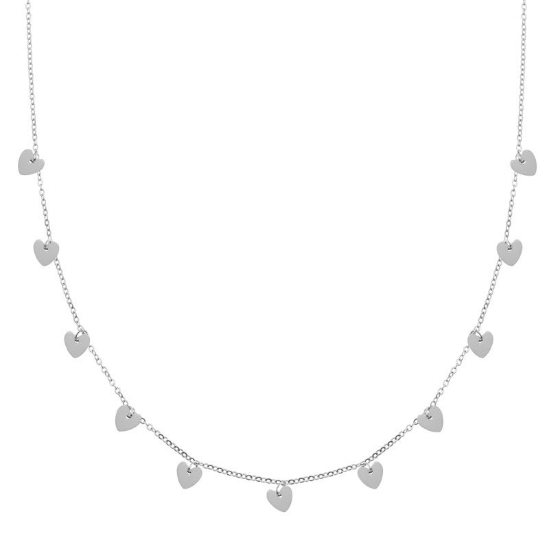 Necklace a lot of hearts silver