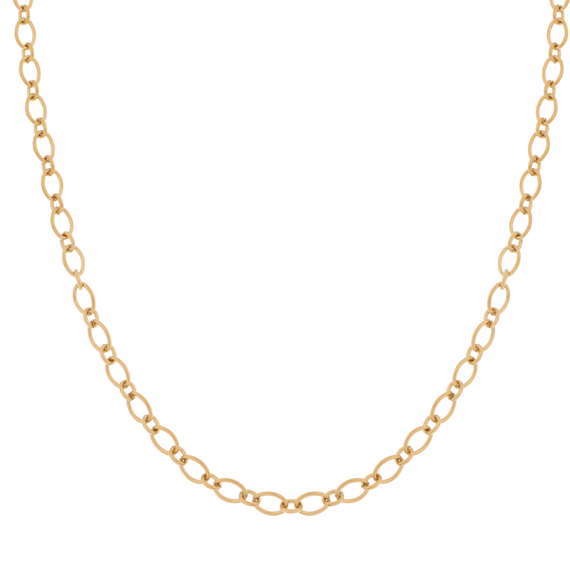 Necklace basic rounds and ovals gold