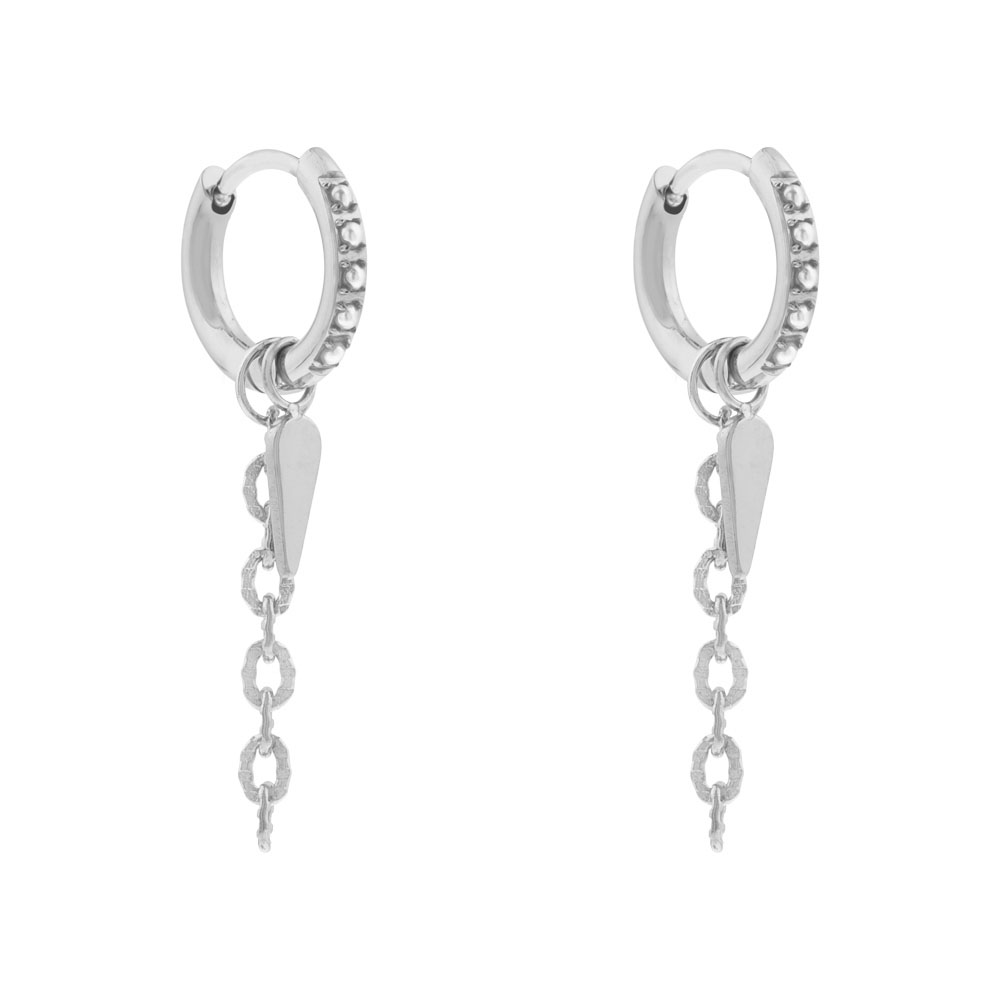 Oorbellen minimalistisch driehoekje en ketting
