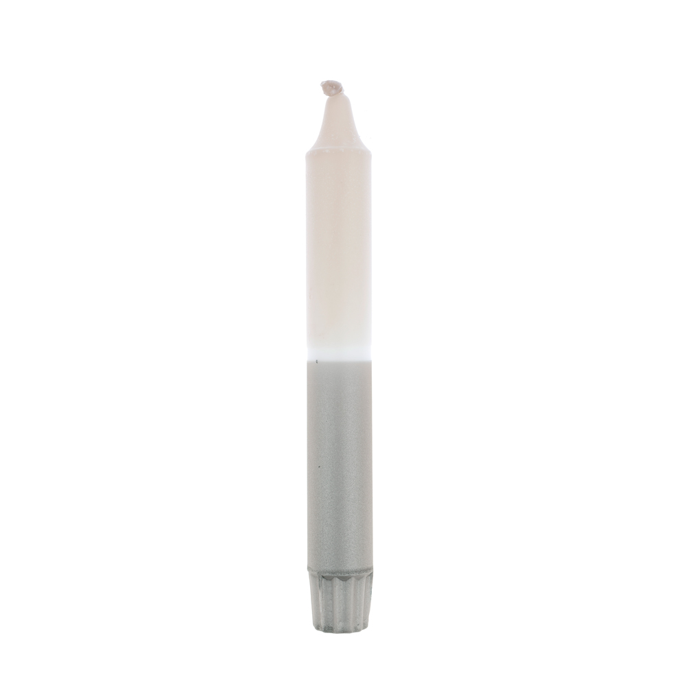 Dip dye dinner candle beige white silver