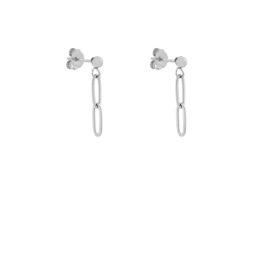 Stud earrings with charm ovals silver