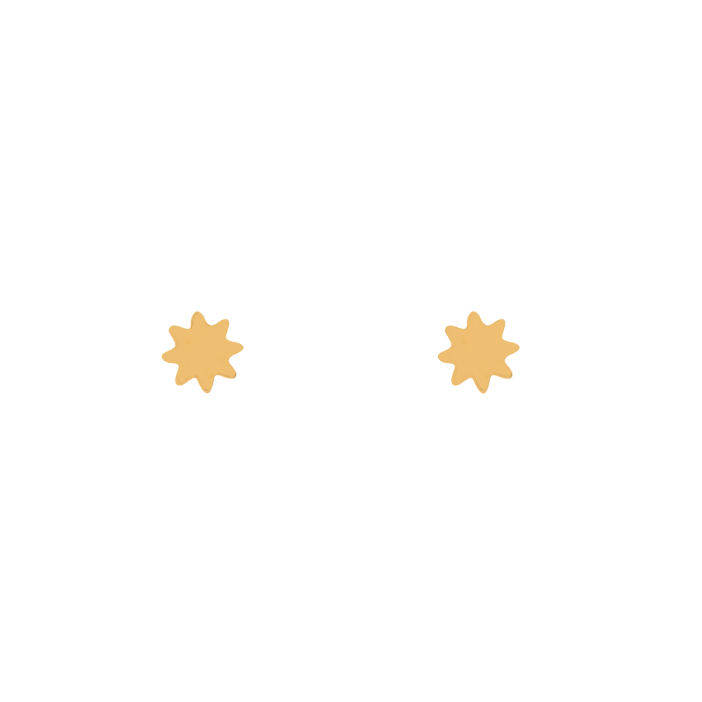 Stud earrings sun gold