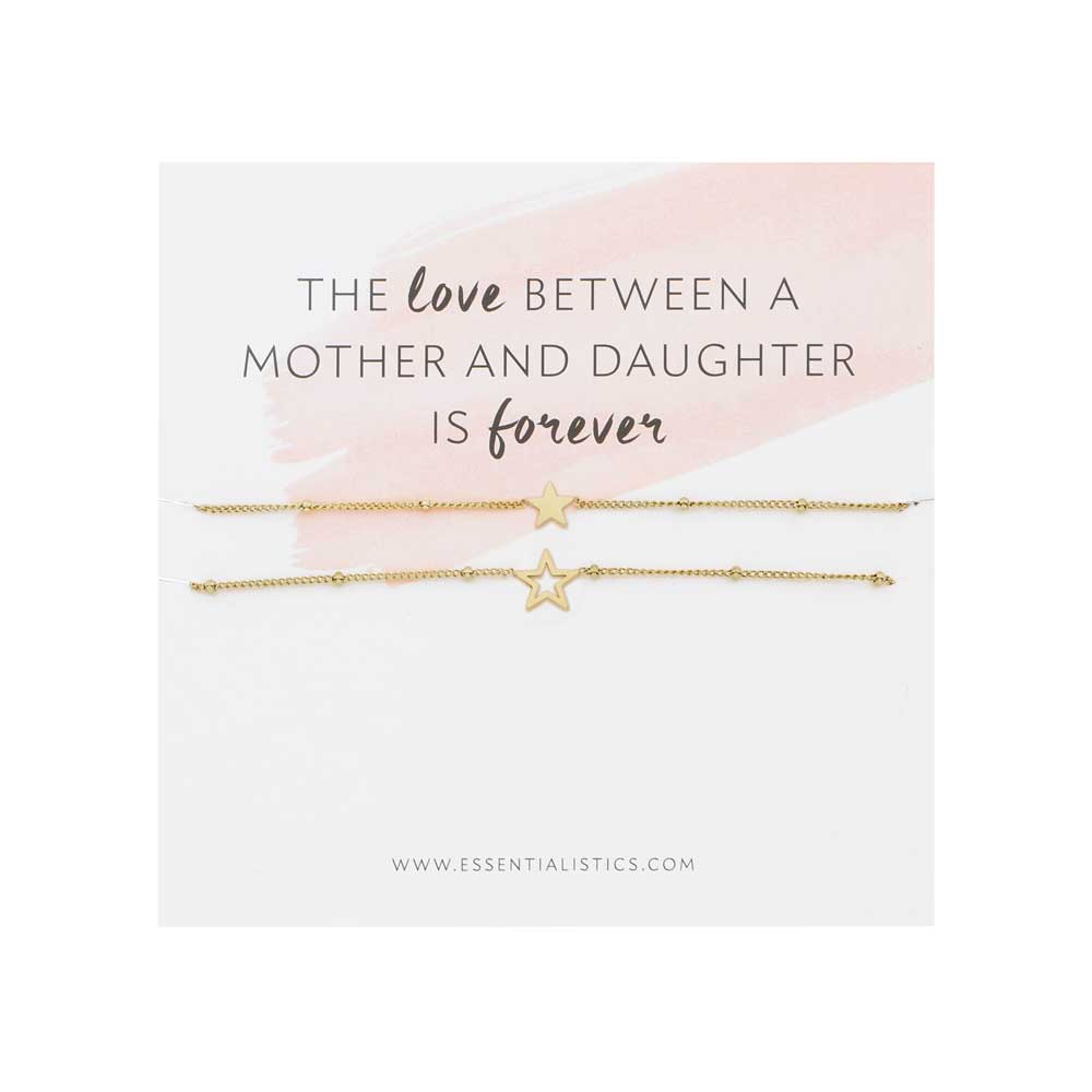 Bracelet set share - mother daughter - stars - gold