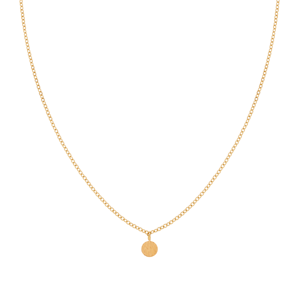 Necklace textured coin gold