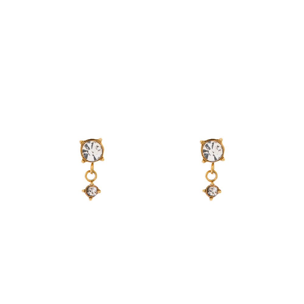 Stud earrings with charm stones gold