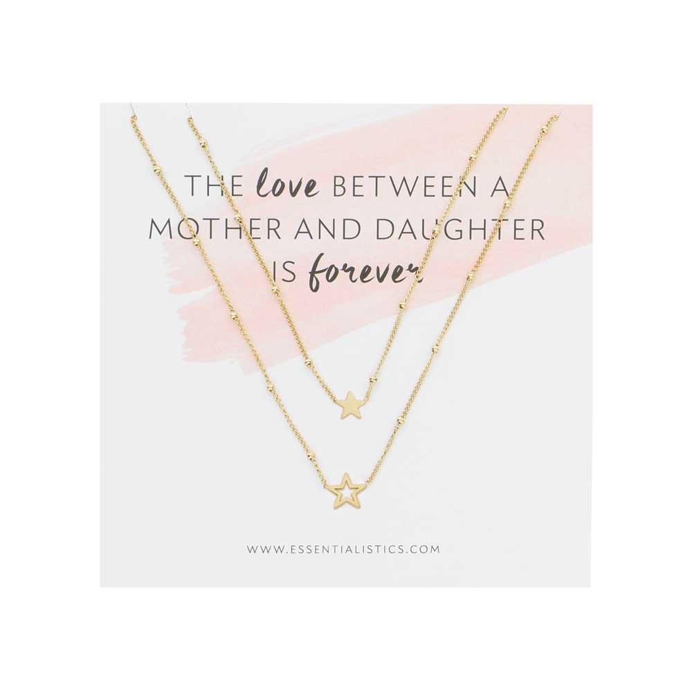 Necklace set share - mother daughter - stars - gold