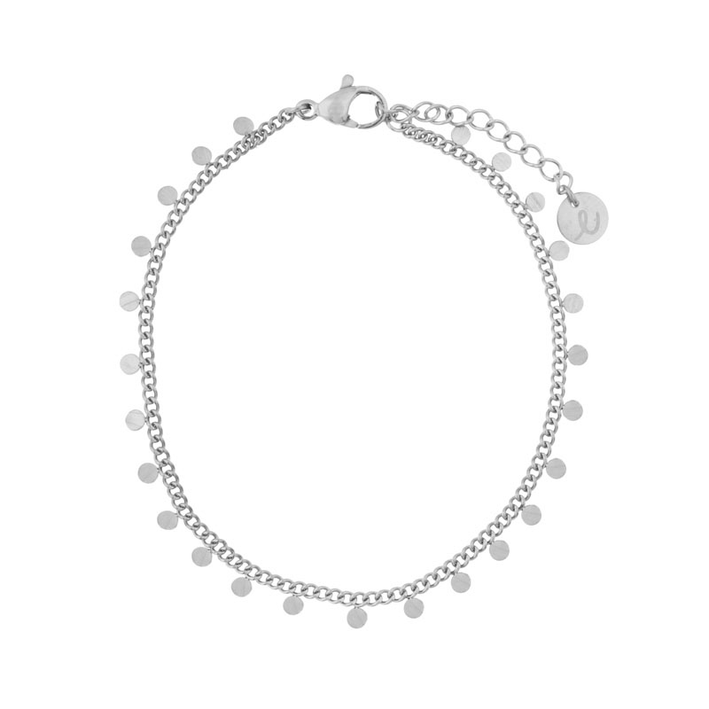 Anklet tiny coins silver
