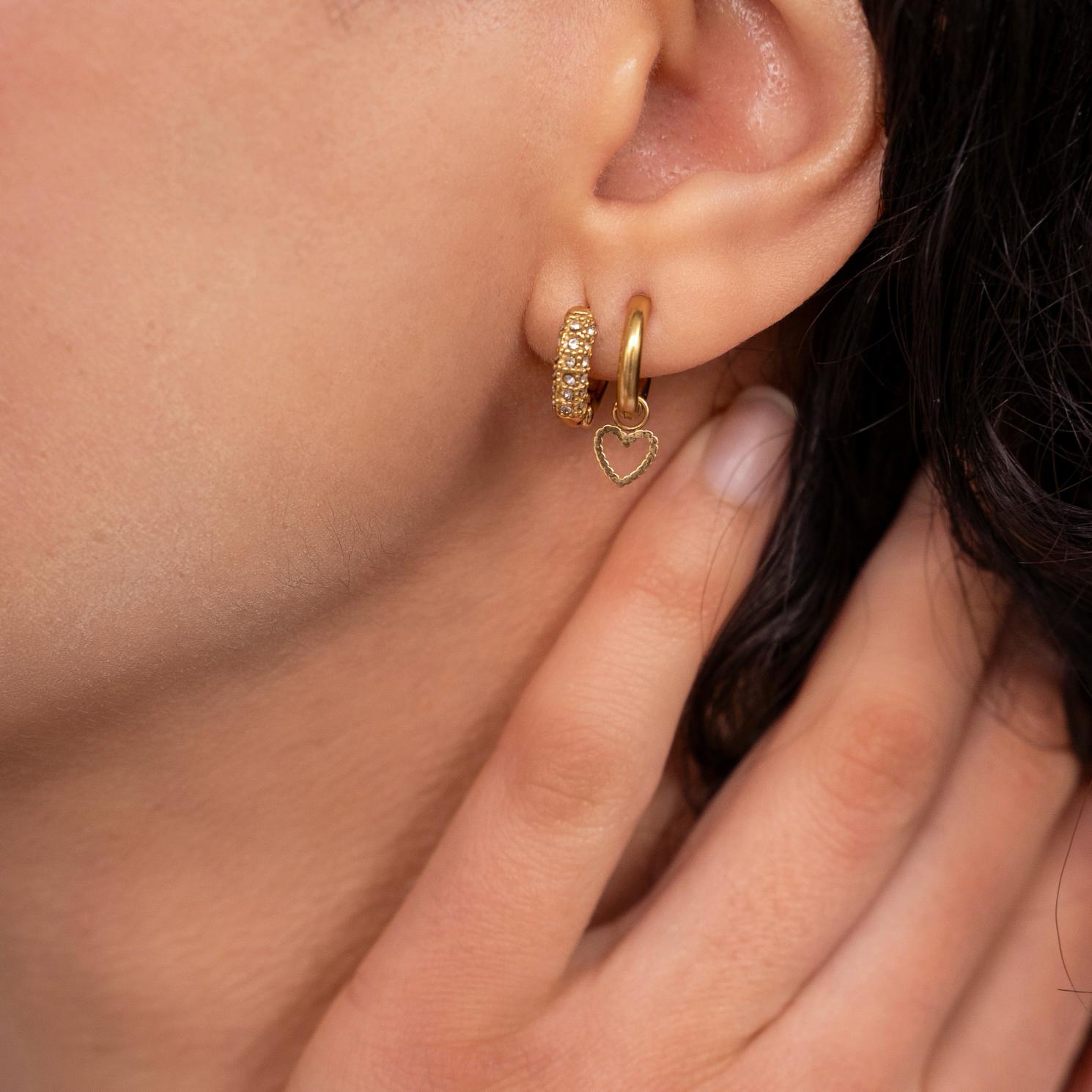 Earrings hoop stones