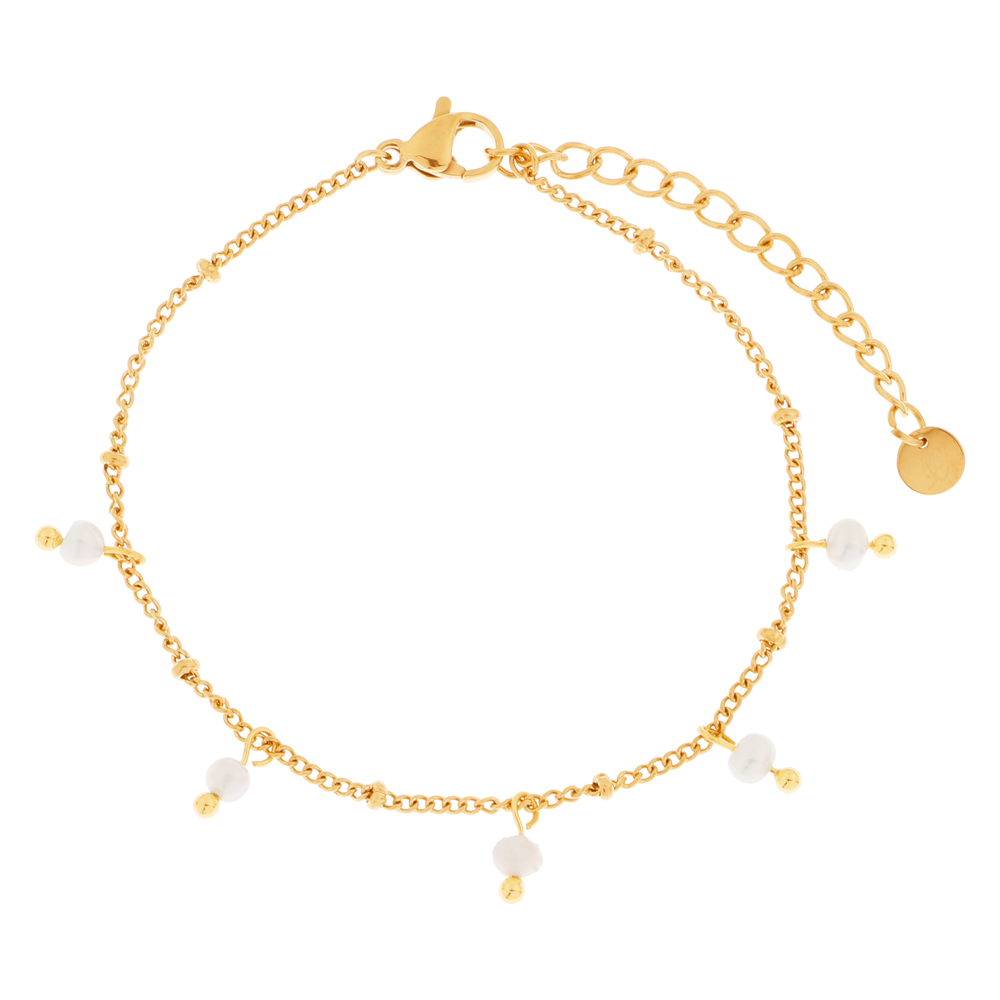 Bracelet pearls all around gold