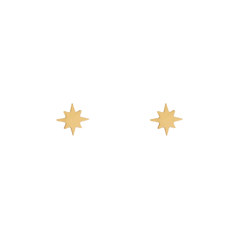 Stud earrings northstar gold