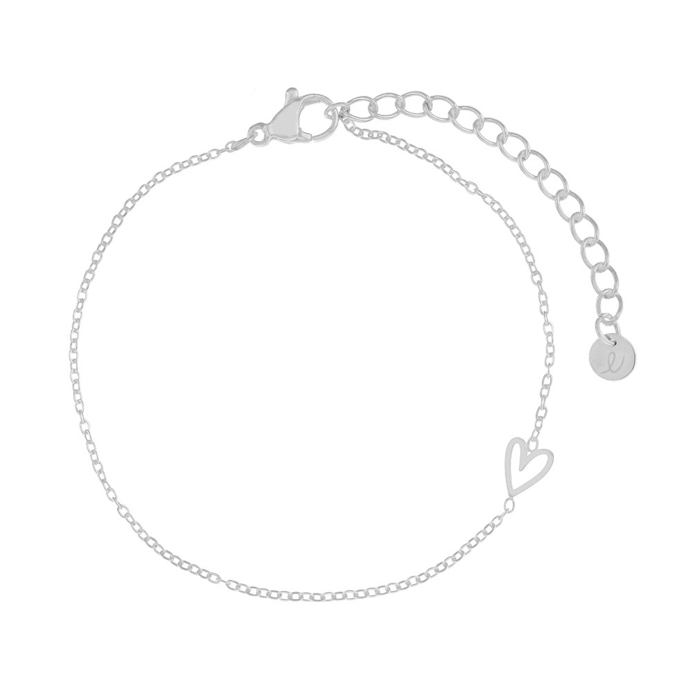 Armband bedel schuin open hartje