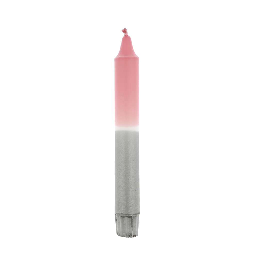 Dip dye dinner candle light pink white silver