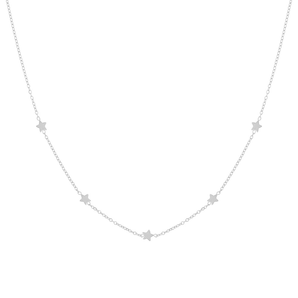 Ketting mini sterretjes zilver