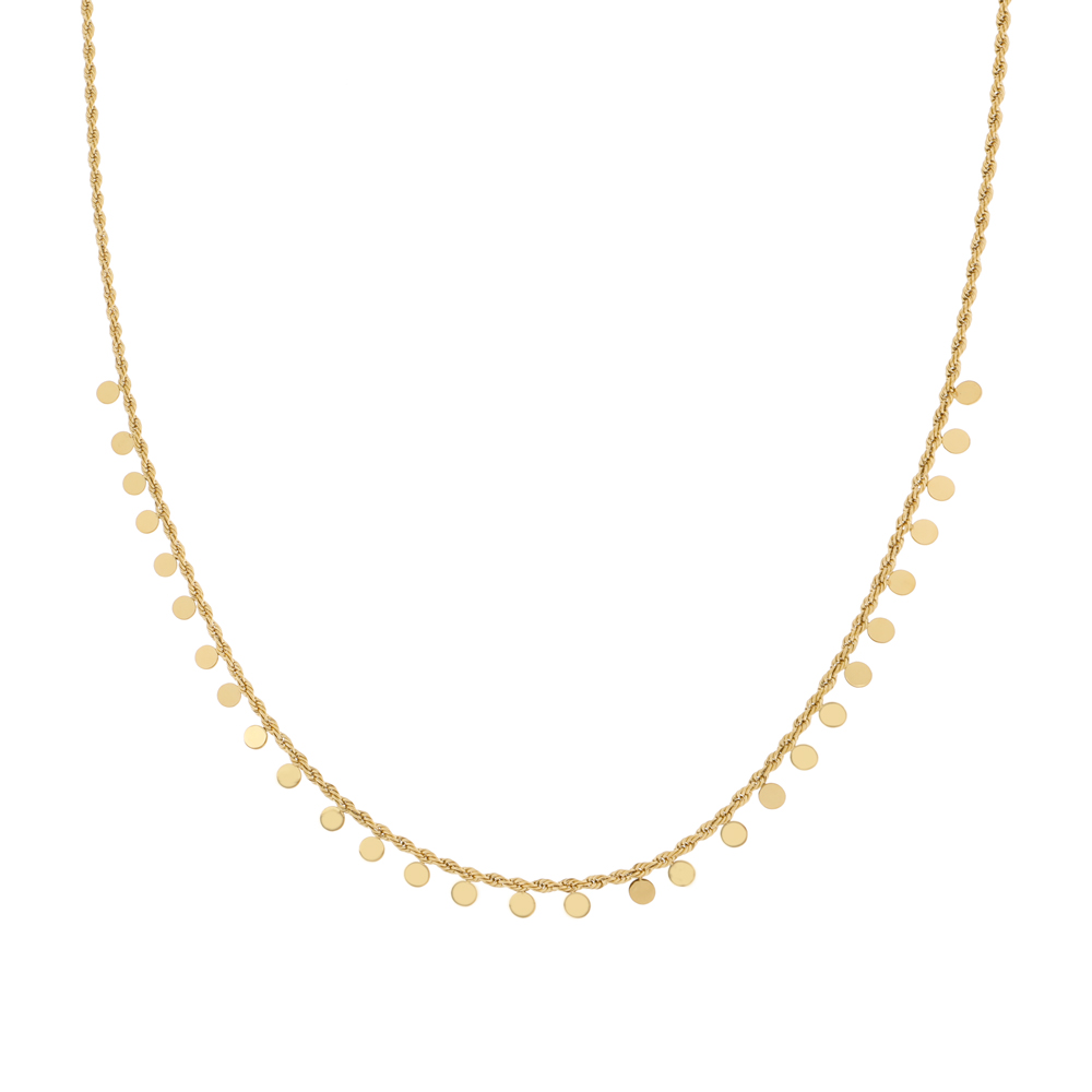 Ketting met veel muntjes goud Ketting met veel muntjes goud