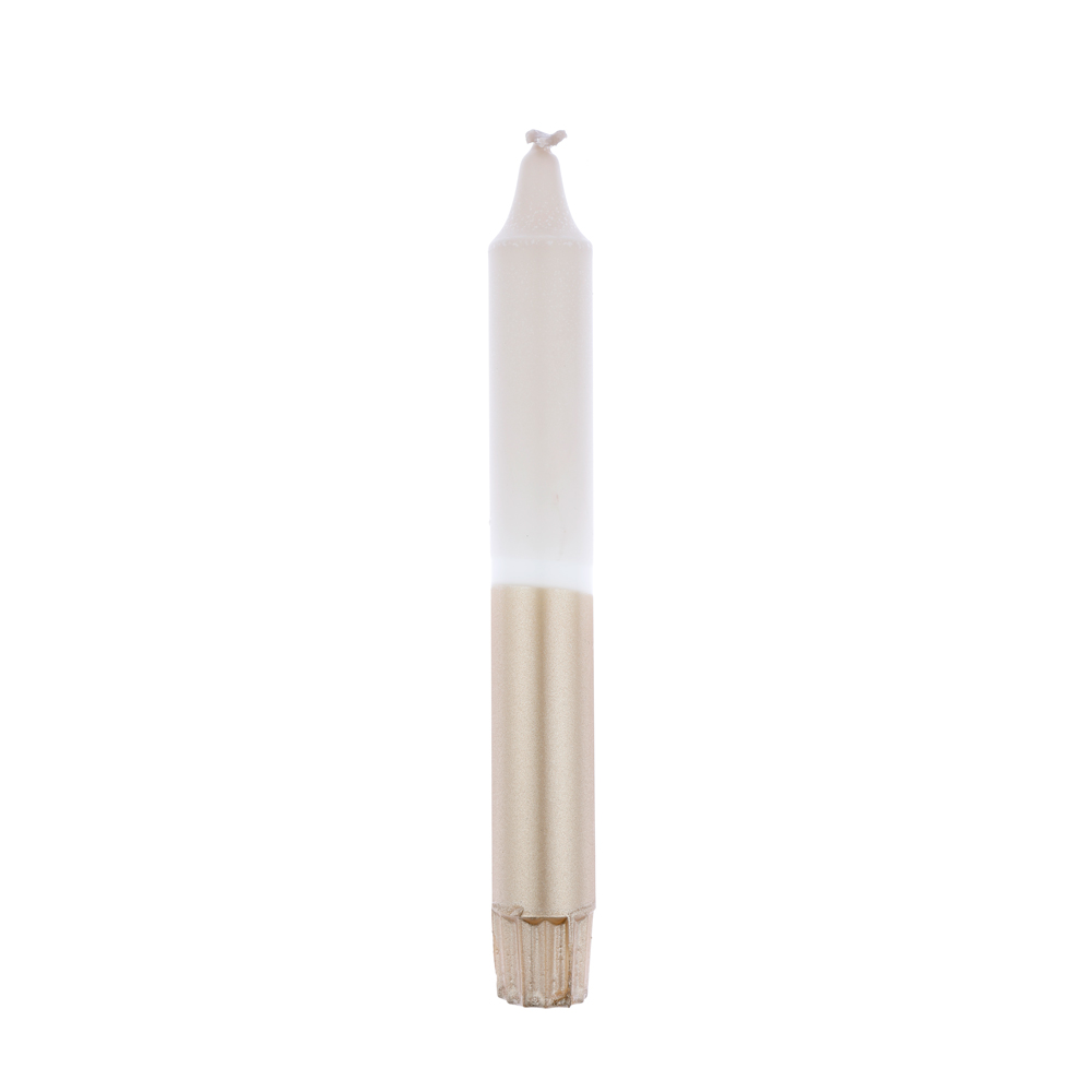 Dip dye dinner candle beige white champagne