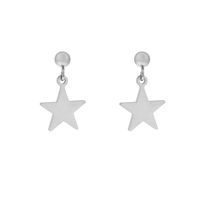 Stud earrings with charm star silver