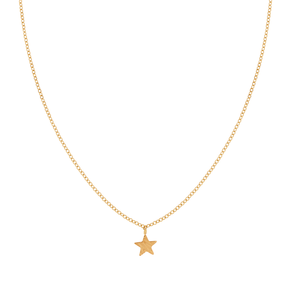 Necklace textured star gold