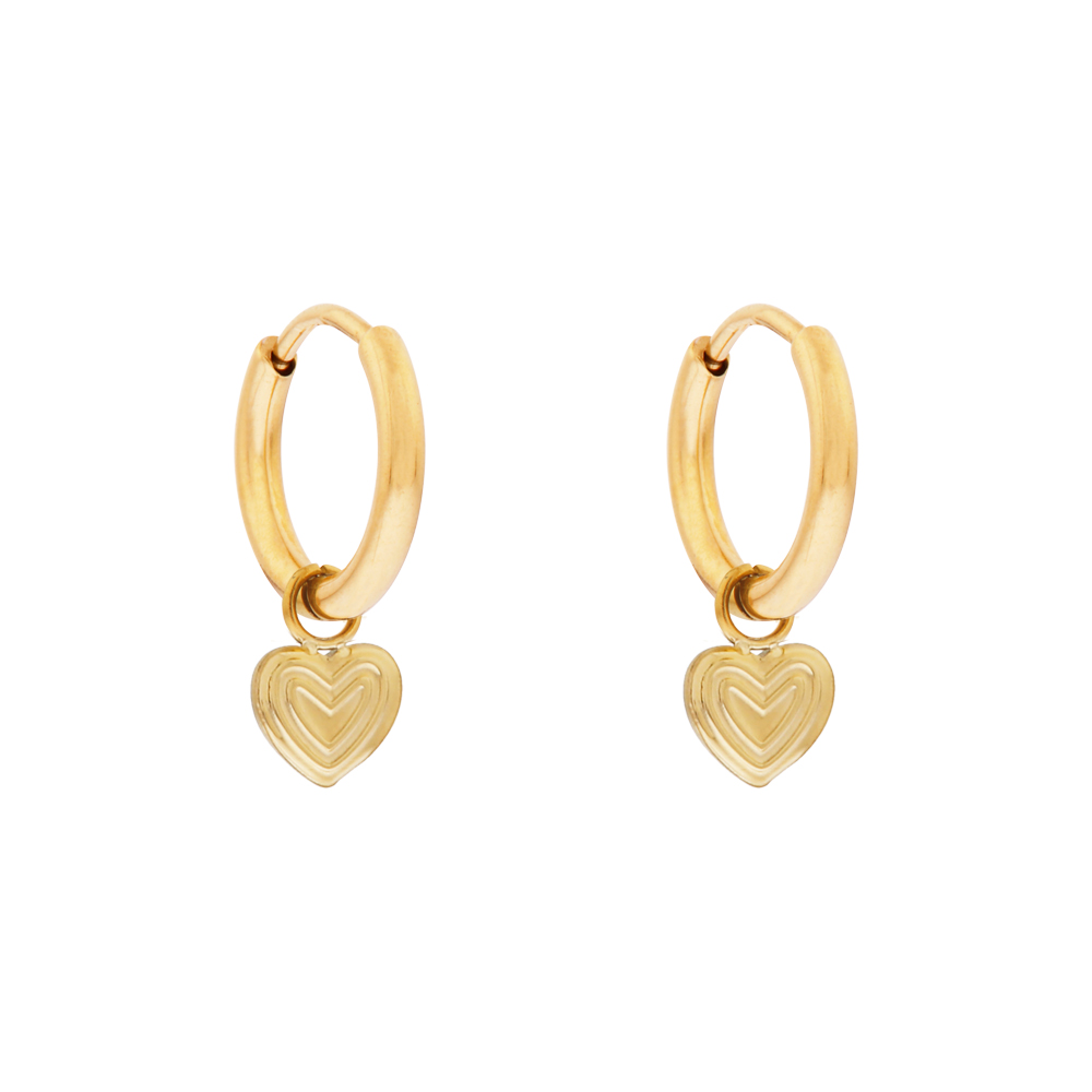 Earrings small with pendant heart in heart
