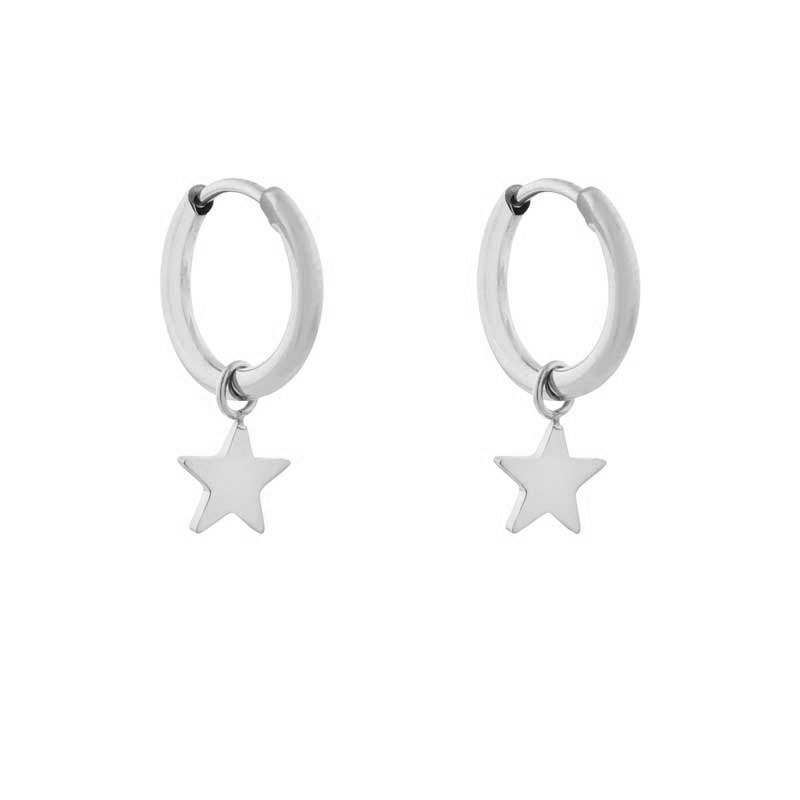 Earrings small with pendant star small silver