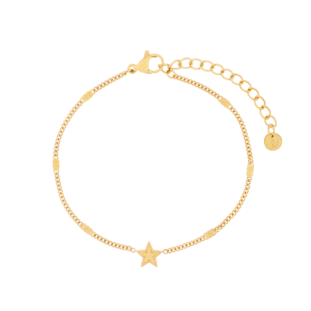 Bracelet charm dots star gold