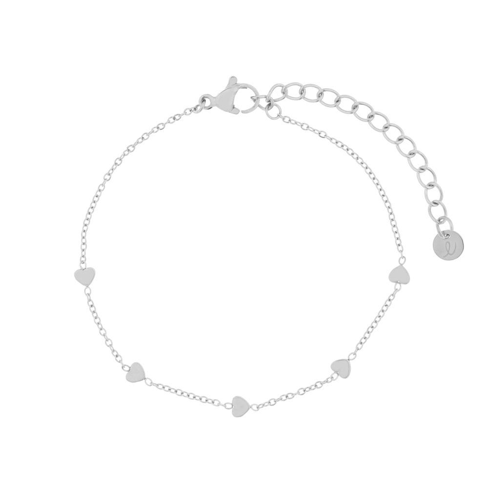 Armband mini hartjes zilver