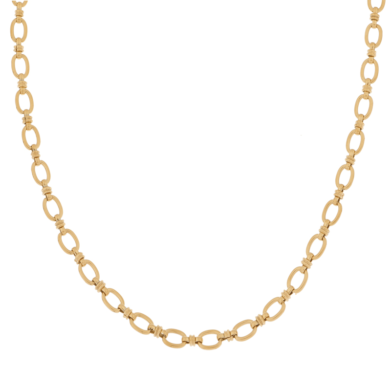 Necklace basic linked ovals gold