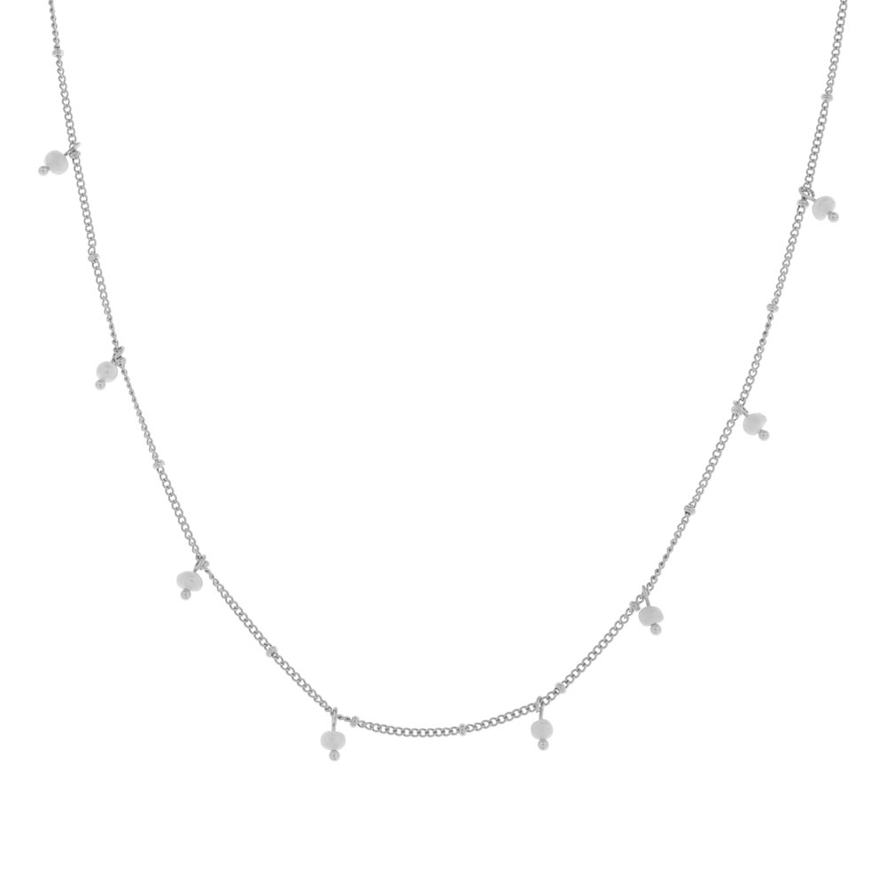 Ketting parels overal zilver Ketting parels overal zilver
