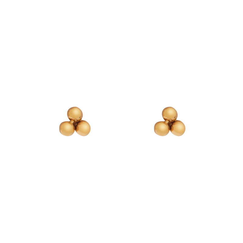 Stud earrings dots gold