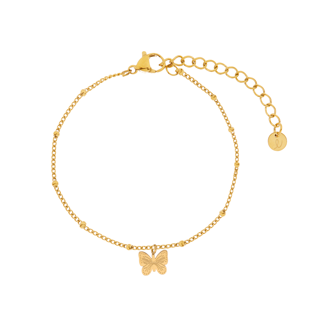 Bracelet charm butterfly gold