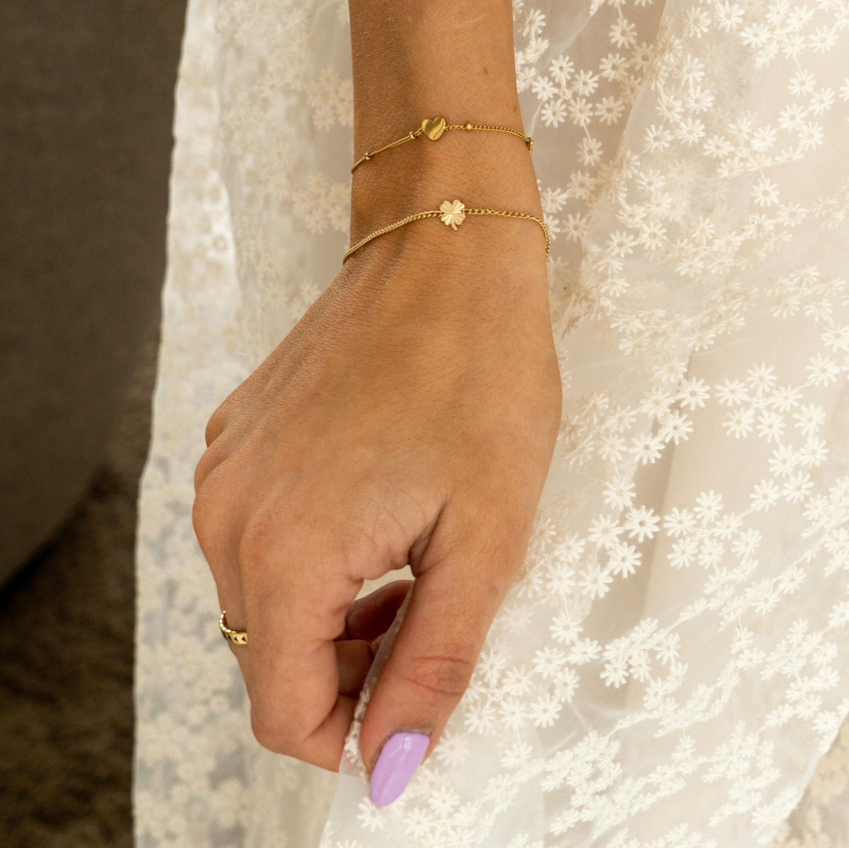 Armband gevlamd klavertje Armband gevlamd klavertje