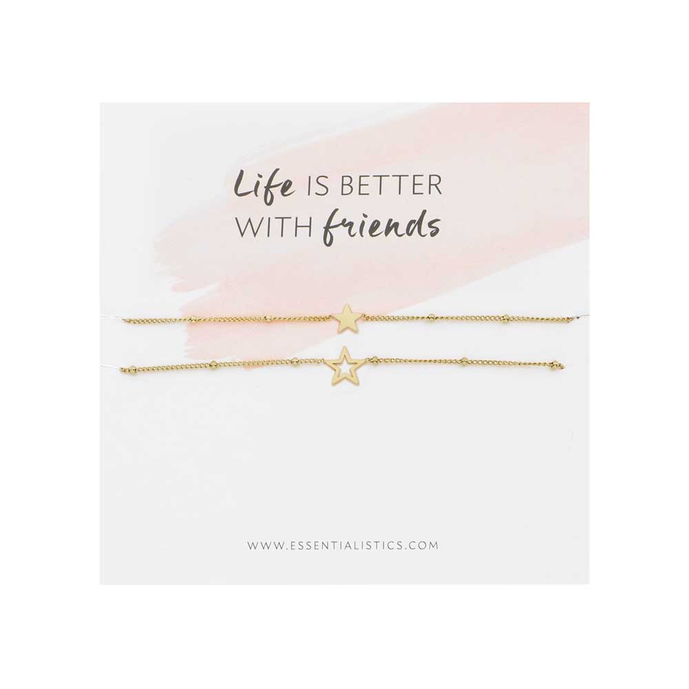 Bracelet set share - friends - stars - gold