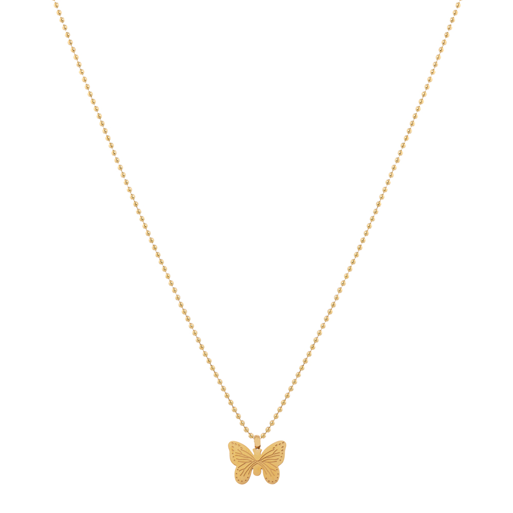 Necklace with pendant butterfly gold