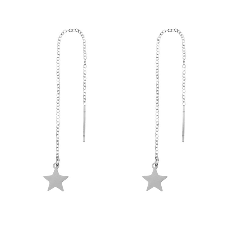 Threader earrings star silver