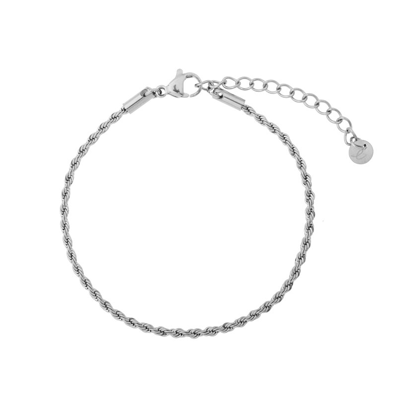 Anklet basic twisted silver