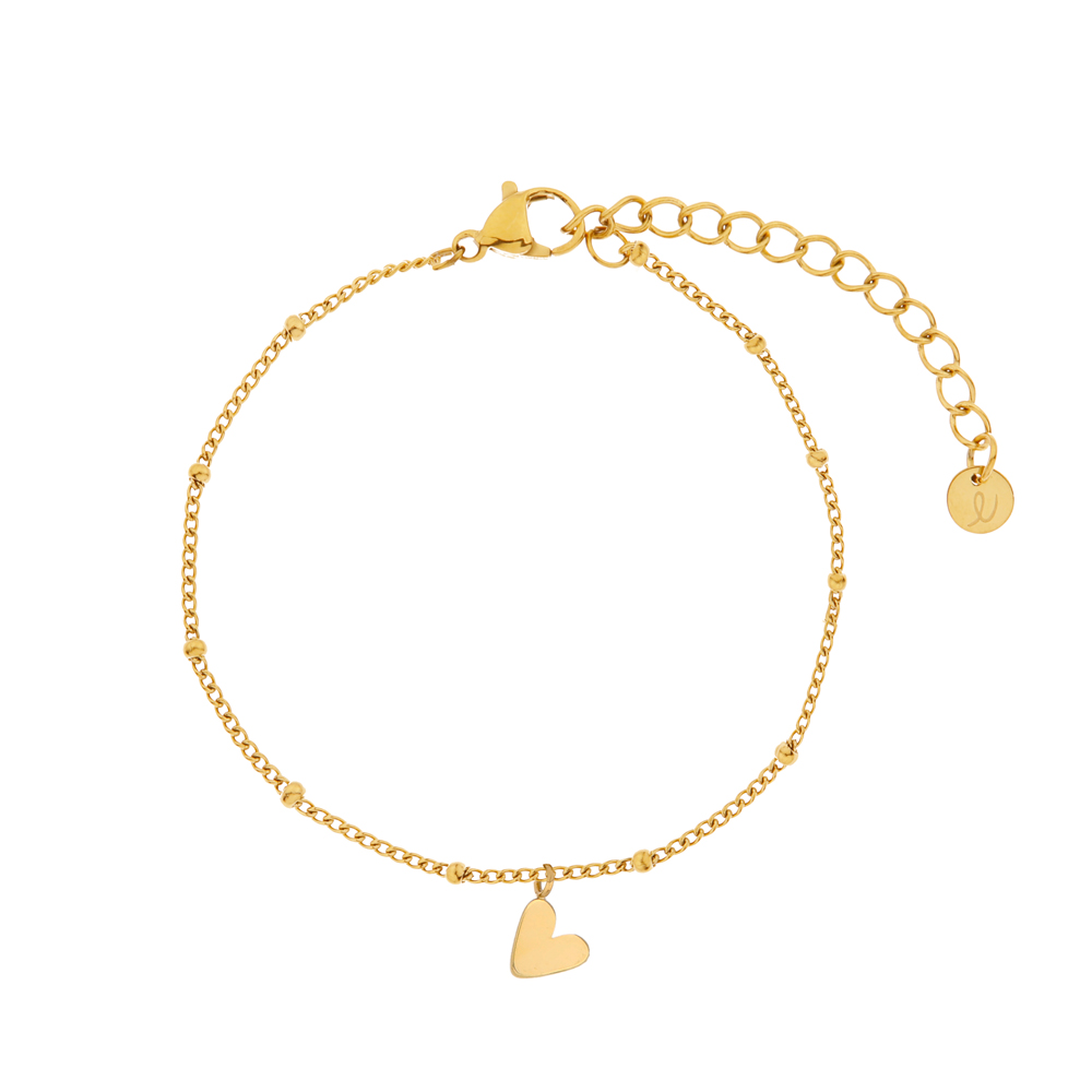 Bracelet charm tilted heart gold Bracelet charm tilted heart gold