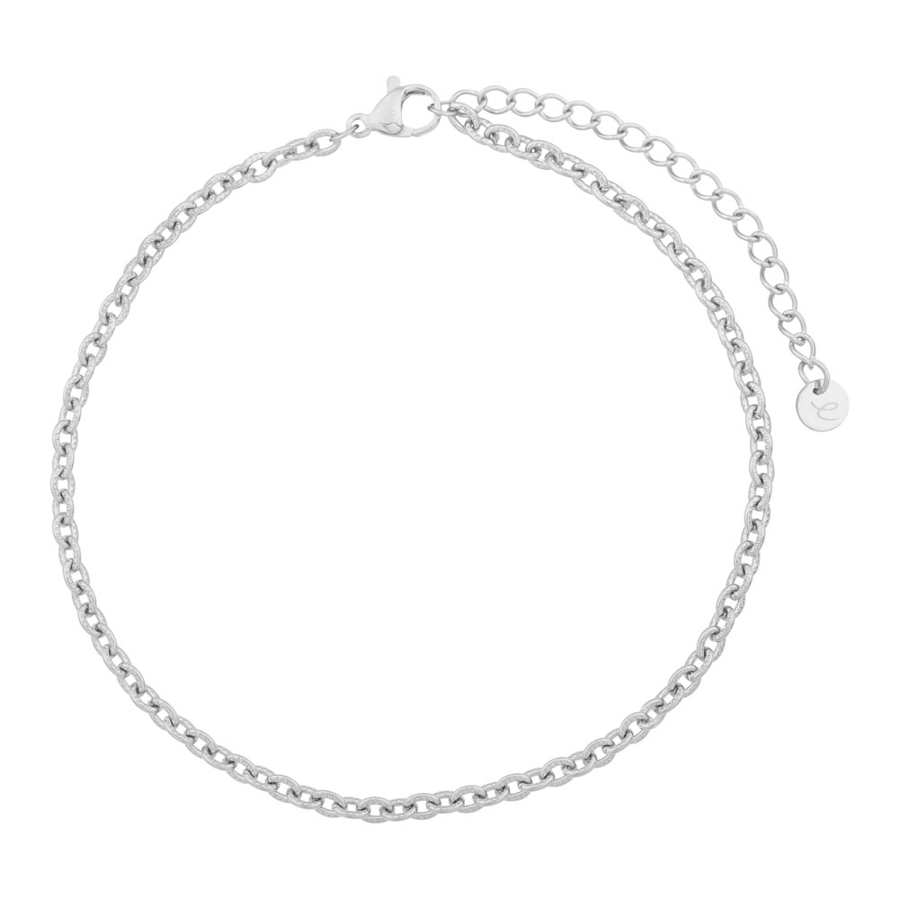 Anklet basic rounds silver