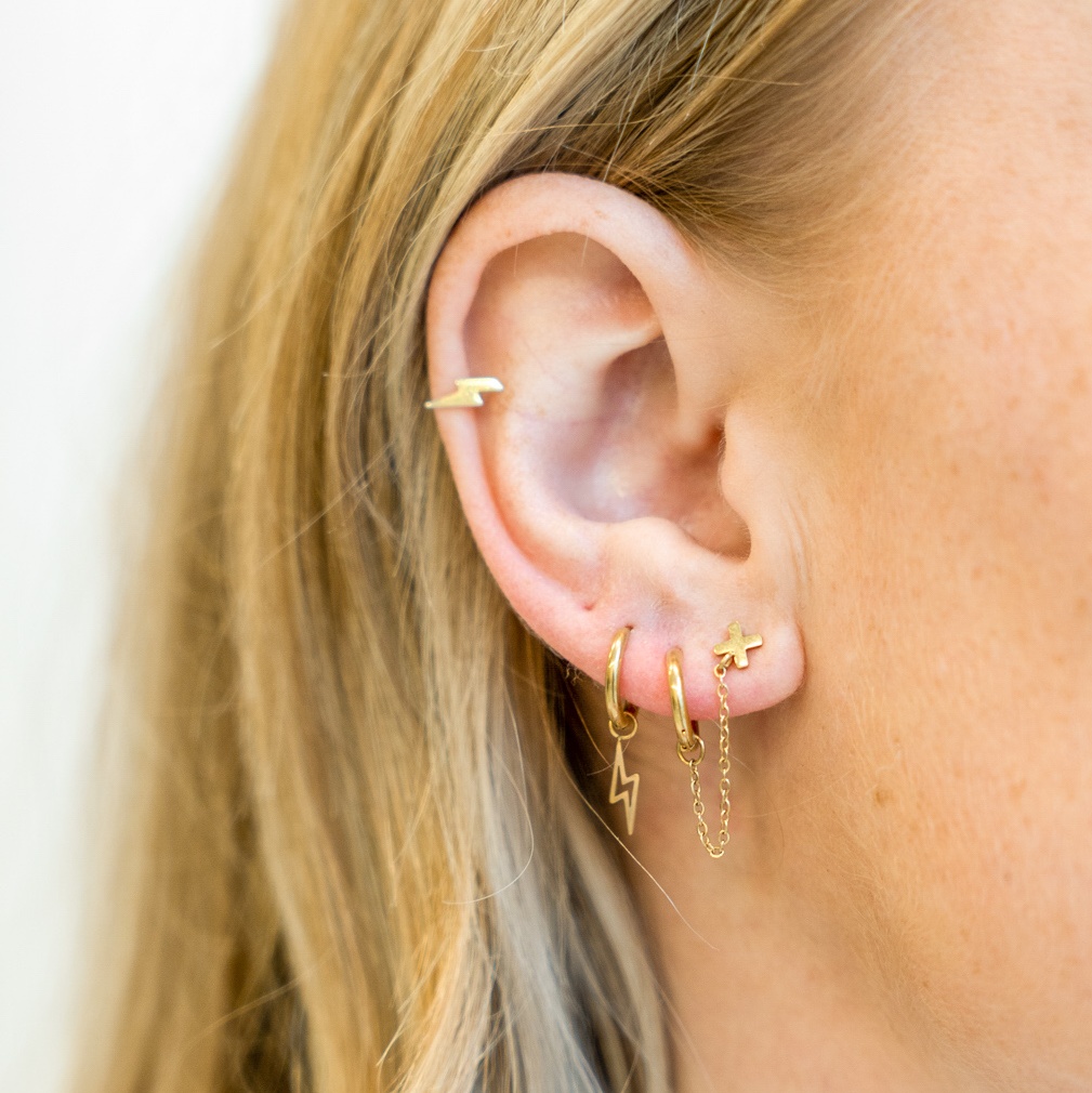 Oorbellen dubbel ring en stud X Oorbellen dubbel ring en stud X