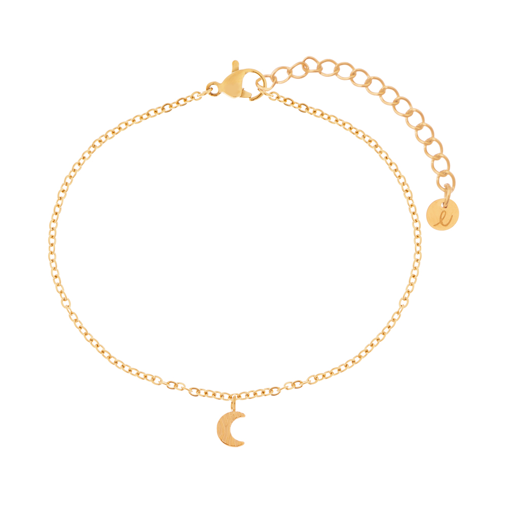 Bracelet textured moon gold