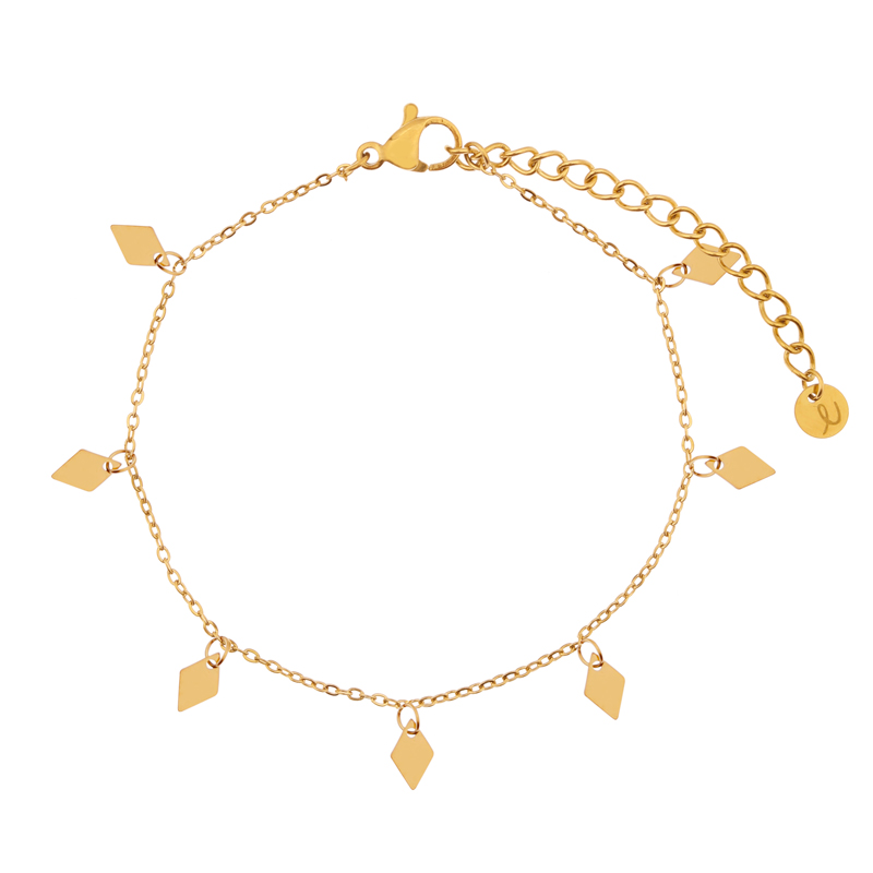 Armband met een boel ruitjes goud Armband met een boel ruitjes goud