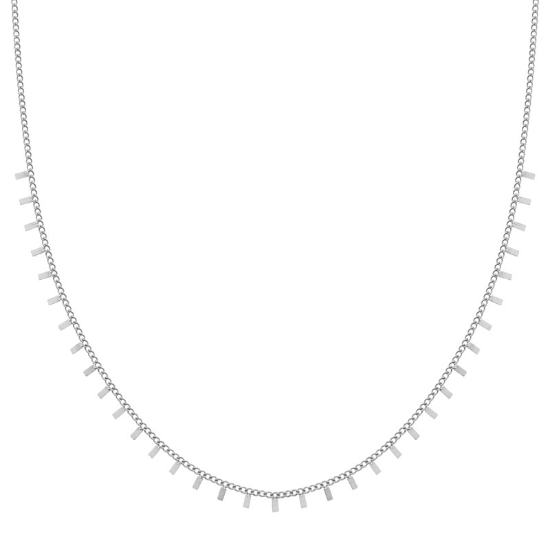 Necklace tiny bars silver