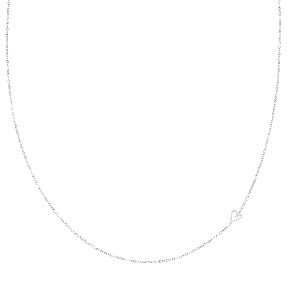 Ketting bedel schuin open hartje