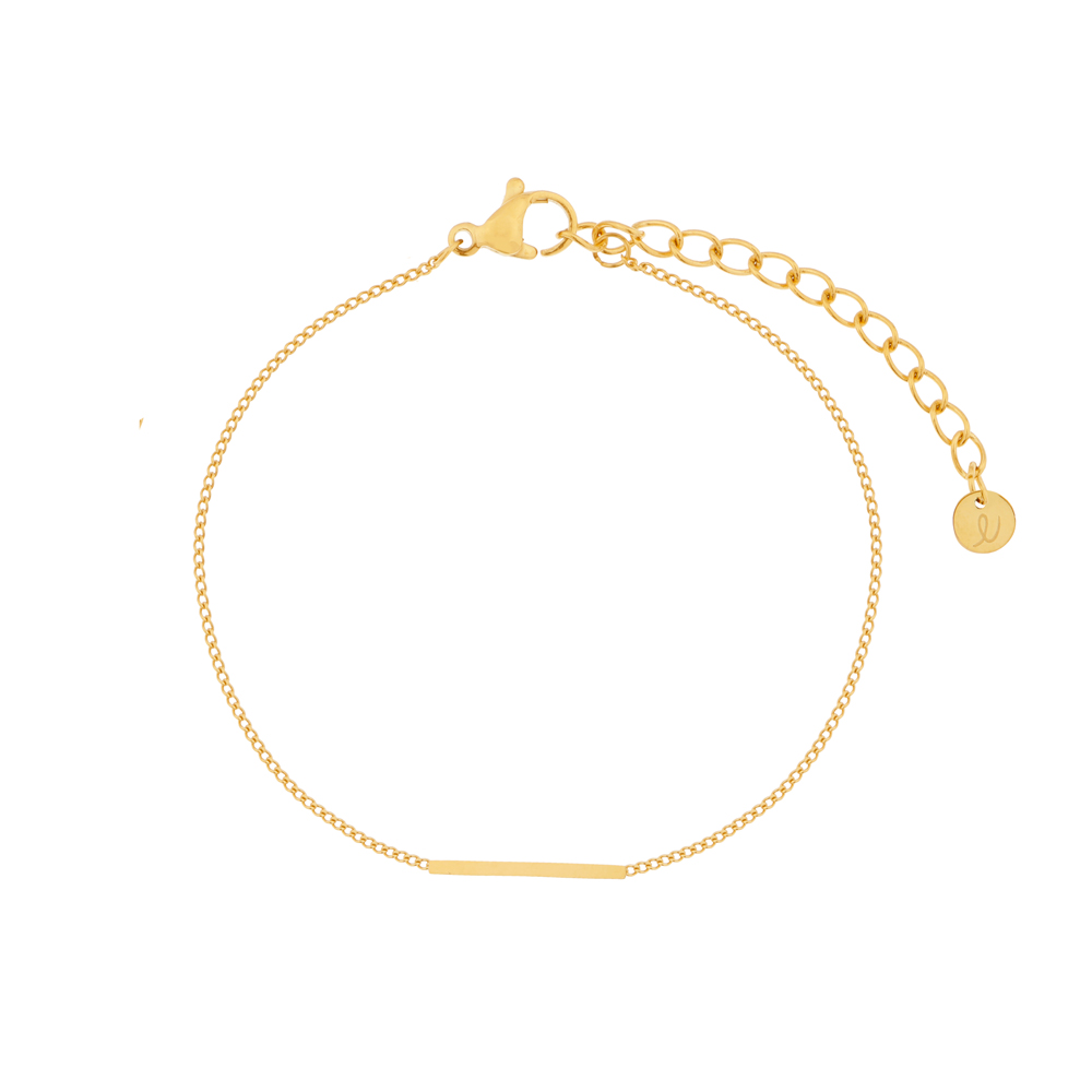 Armband bedel staafje goud