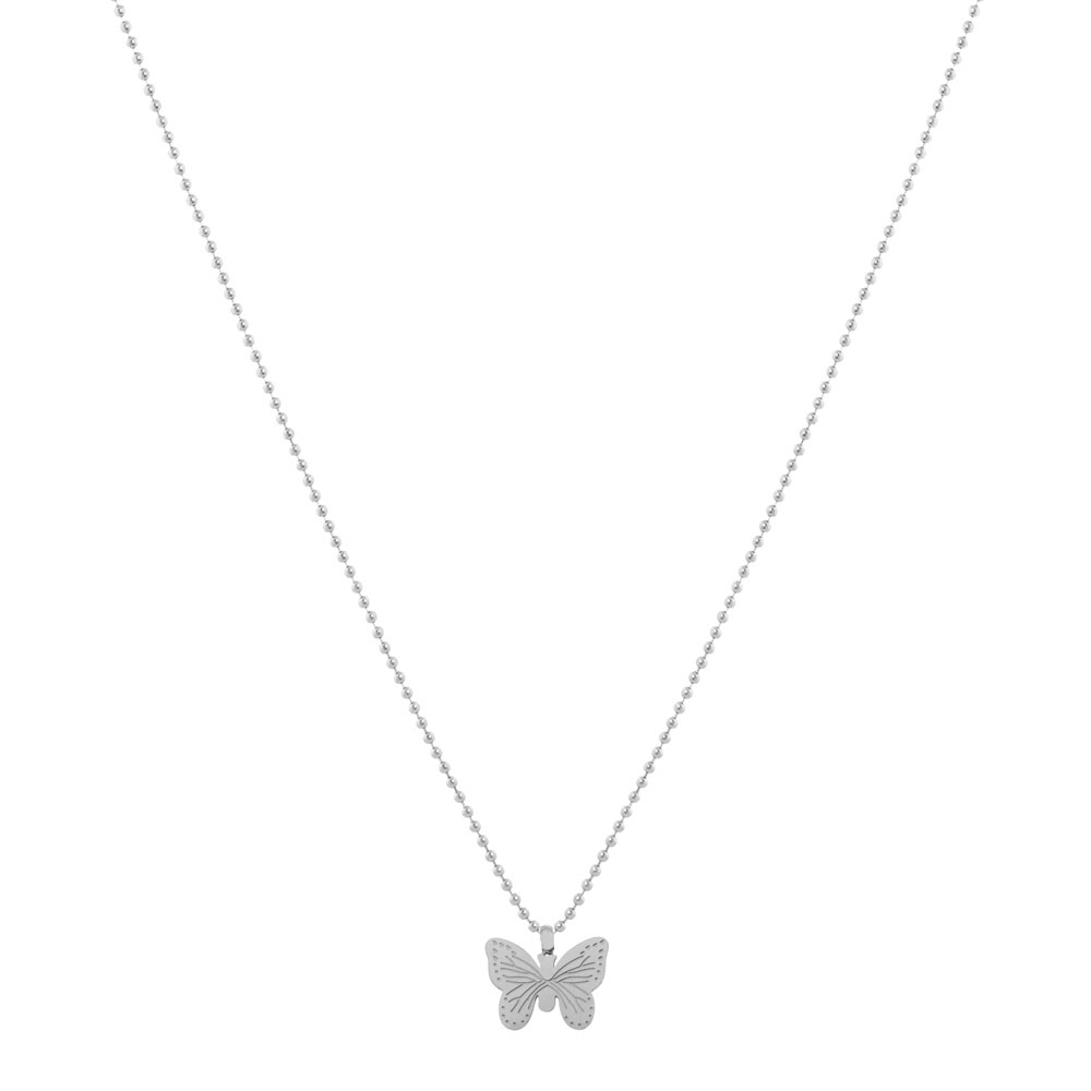 Necklace with pendant butterfly silver
