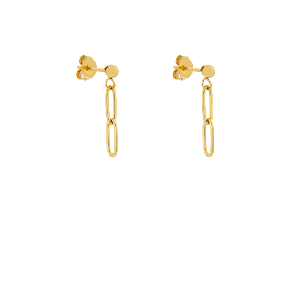 Stud earrings with charm ovals gold