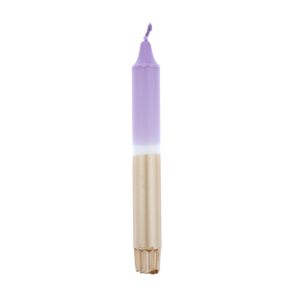 Dip dye dinner candle lilac white champagne
