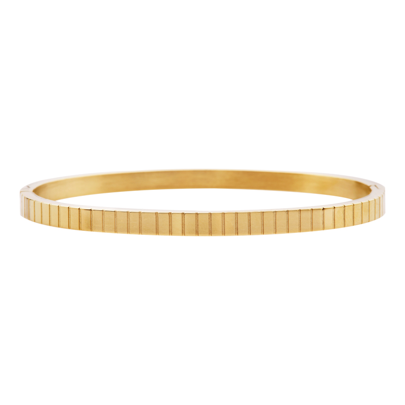 Bangle bracelet stripes gold