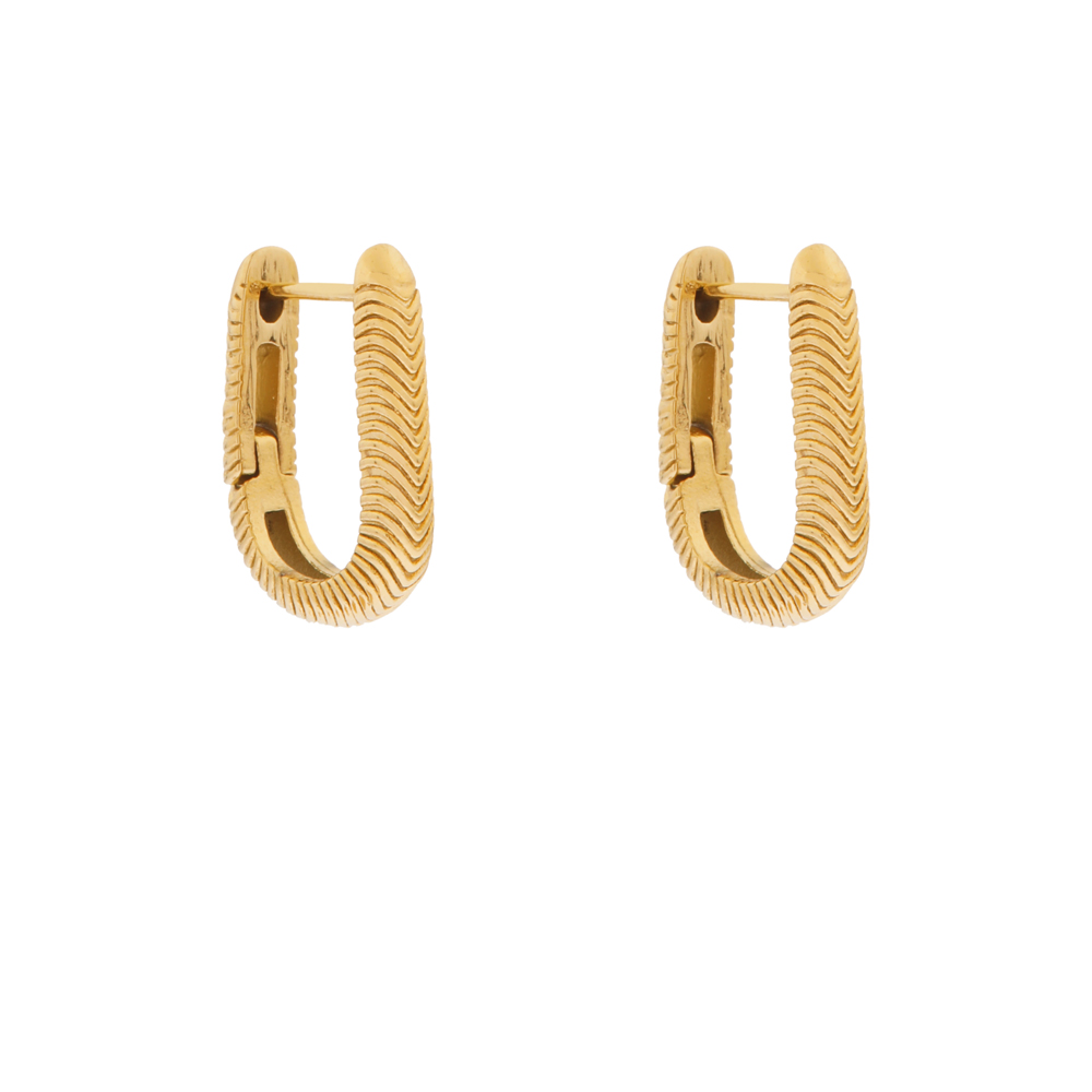 Earrings hoop oval arrows gold