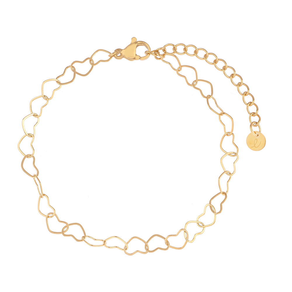 Armband verbonden open hartjes