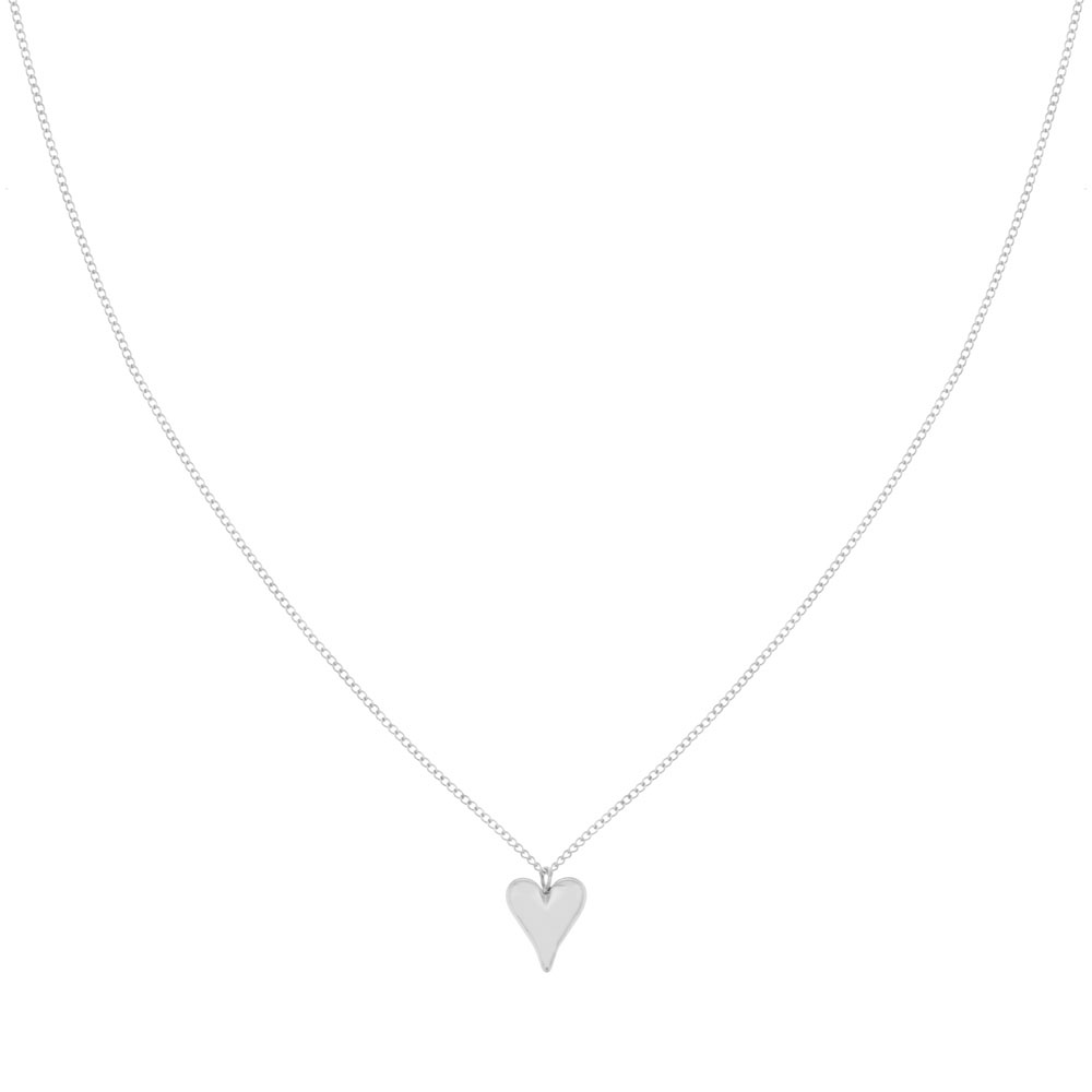 Necklace charm dangling heart silver