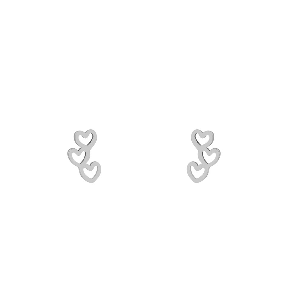 Stud earrings hearts silver